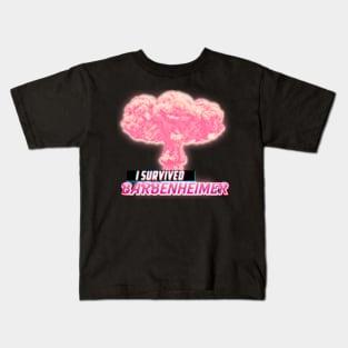 I survived Barbenheimer cloud pink Kids T-Shirt